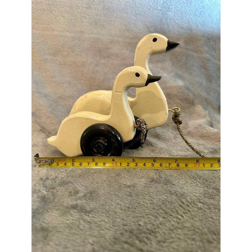 Primitive Handmade Goose Pull Toy Vintage Geese Farmhouse Grannycore